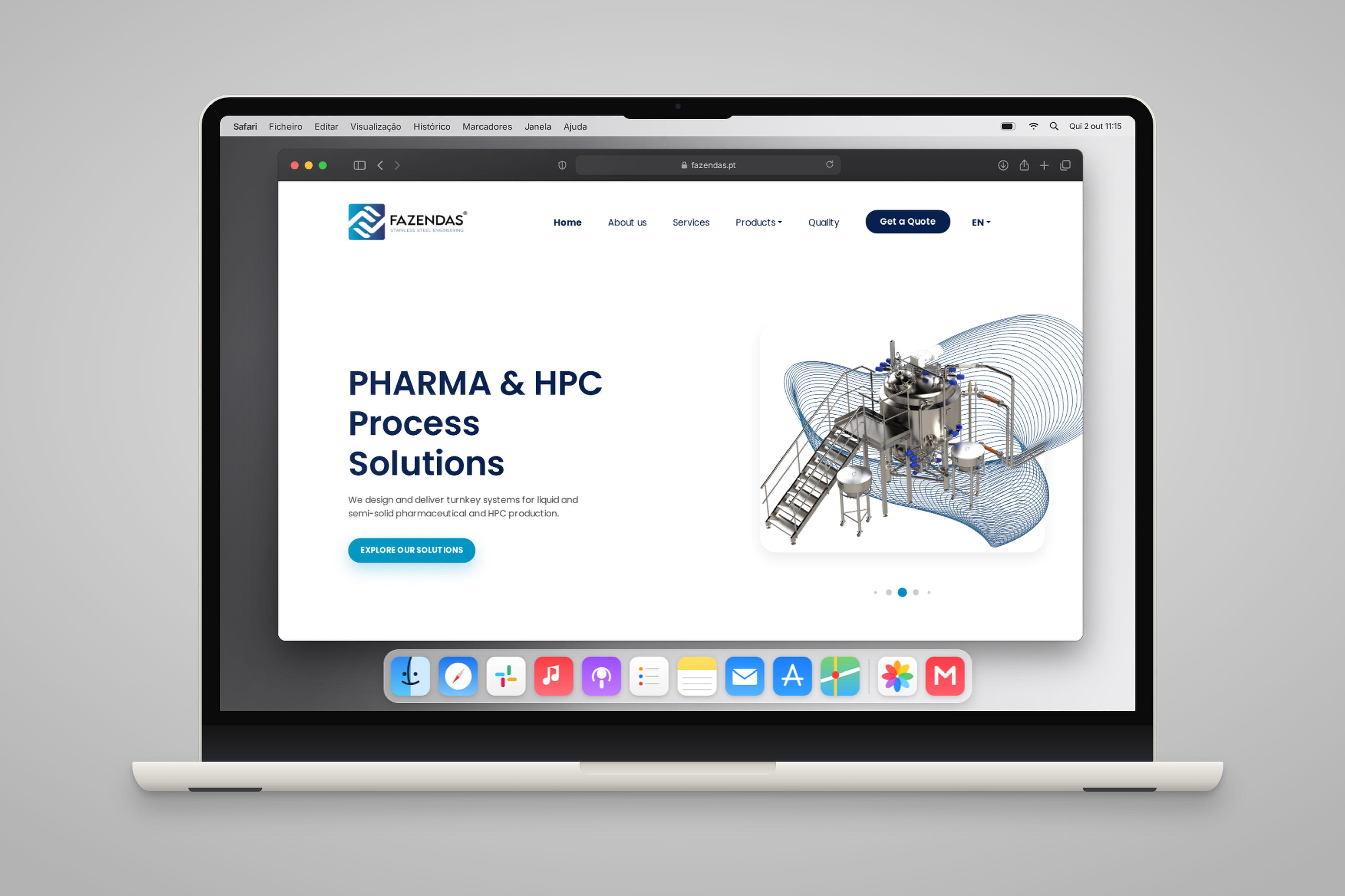Fazendas: site institucional multilíngue (pharma e HPC)
