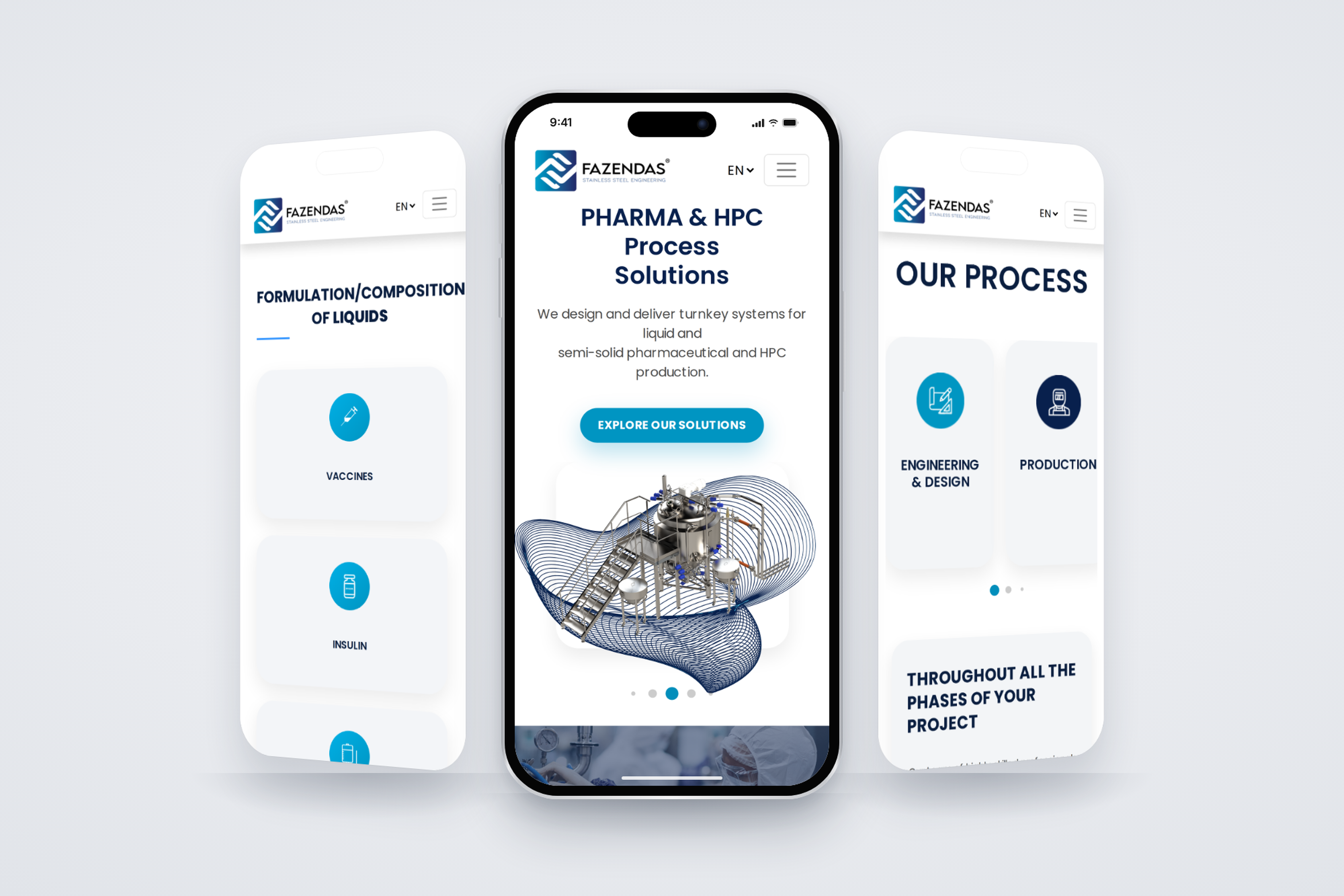 Fazendas: site institucional multilíngue (pharma e HPC)
