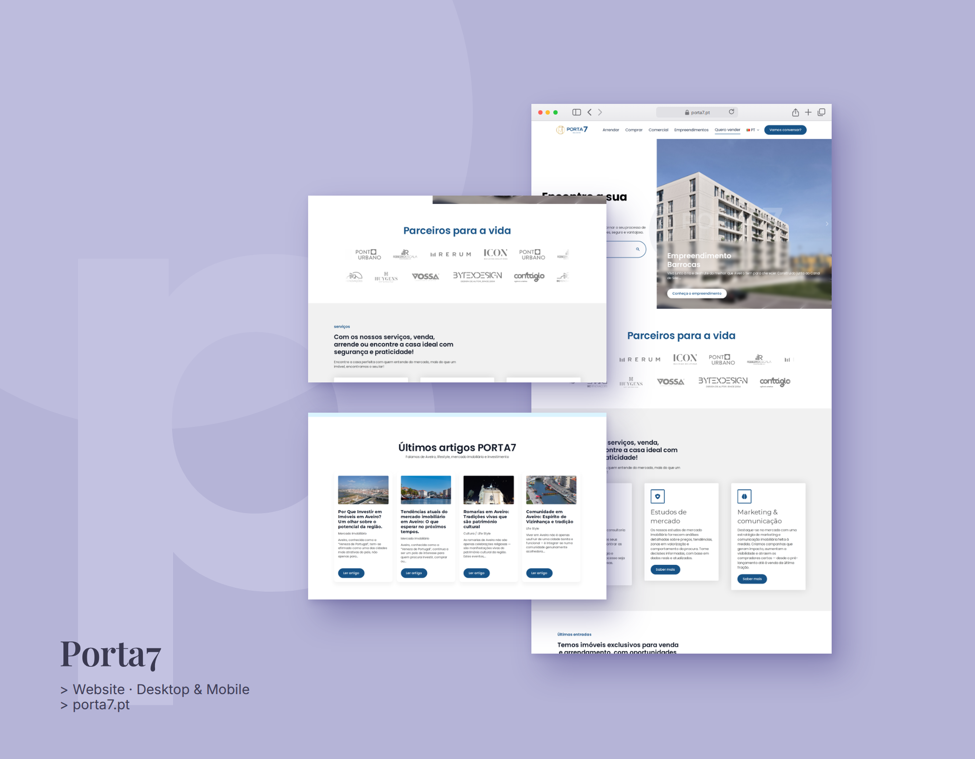 Porta 7: site da imobiliária