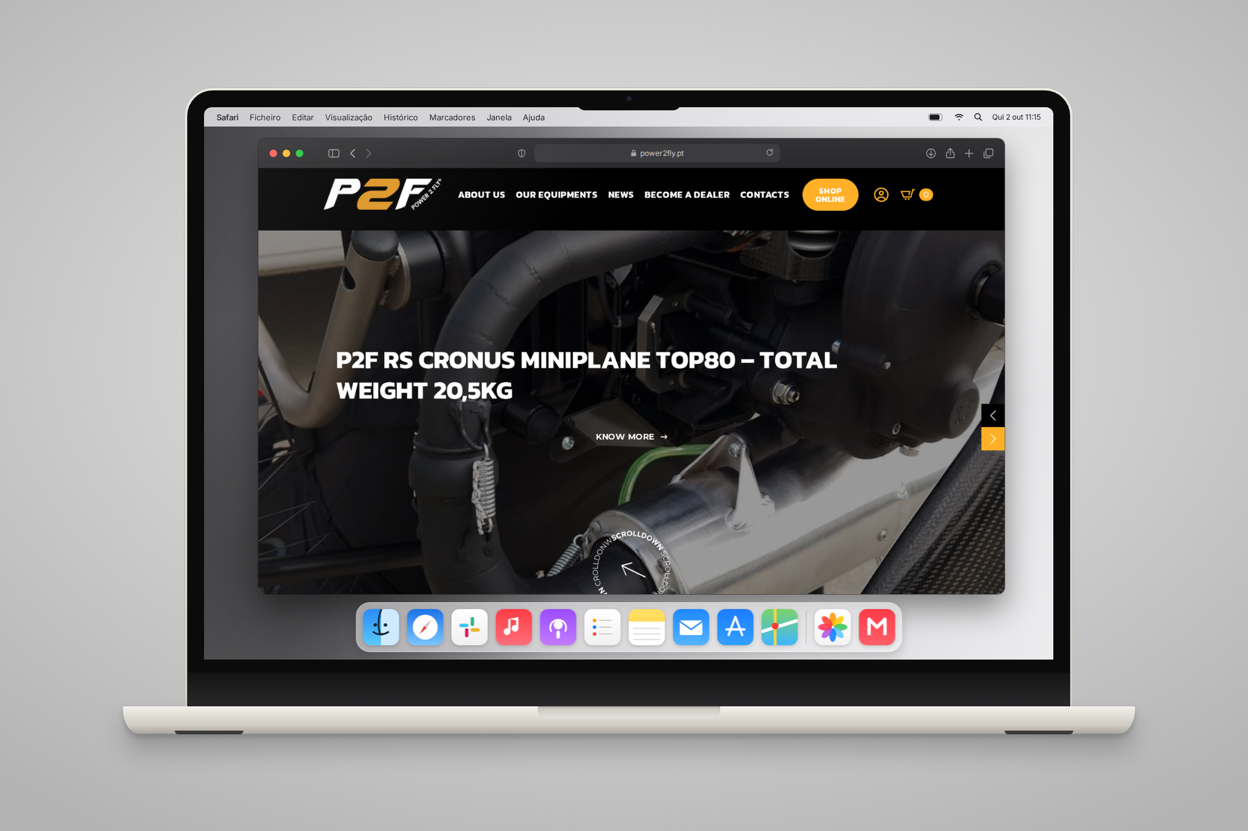 Power 2 Fly: site e loja online