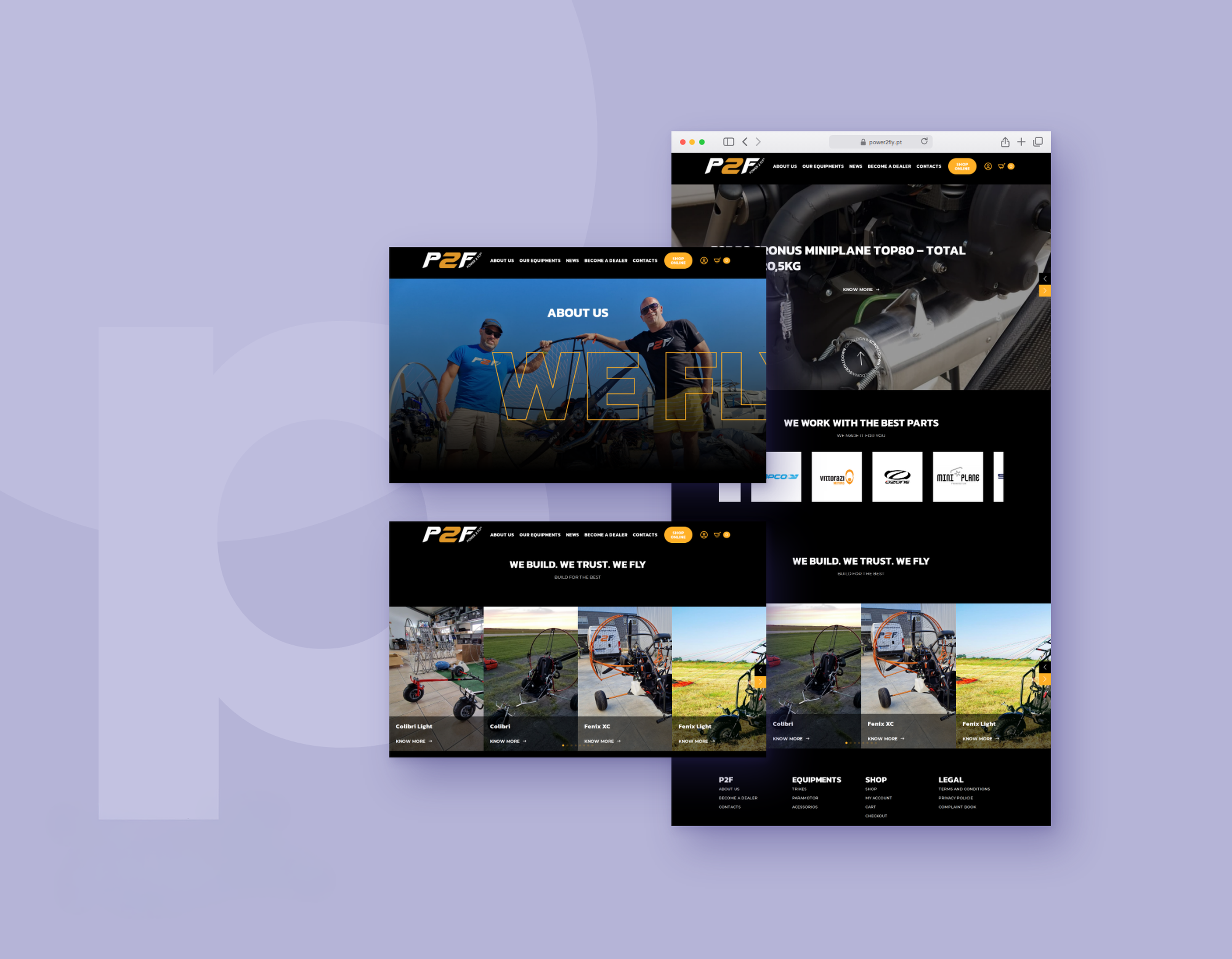 Power 2 Fly: site e loja online