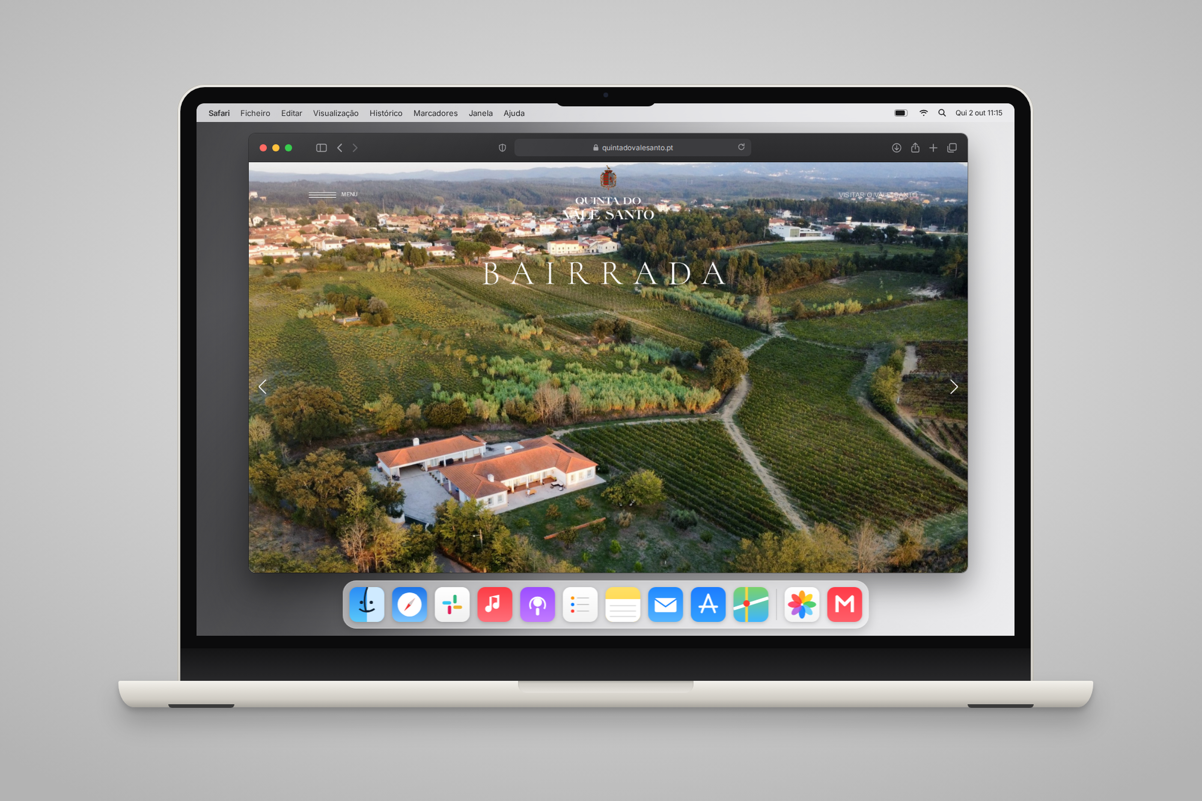 Quinta do Vale Santo: site institucional e de enoturismo