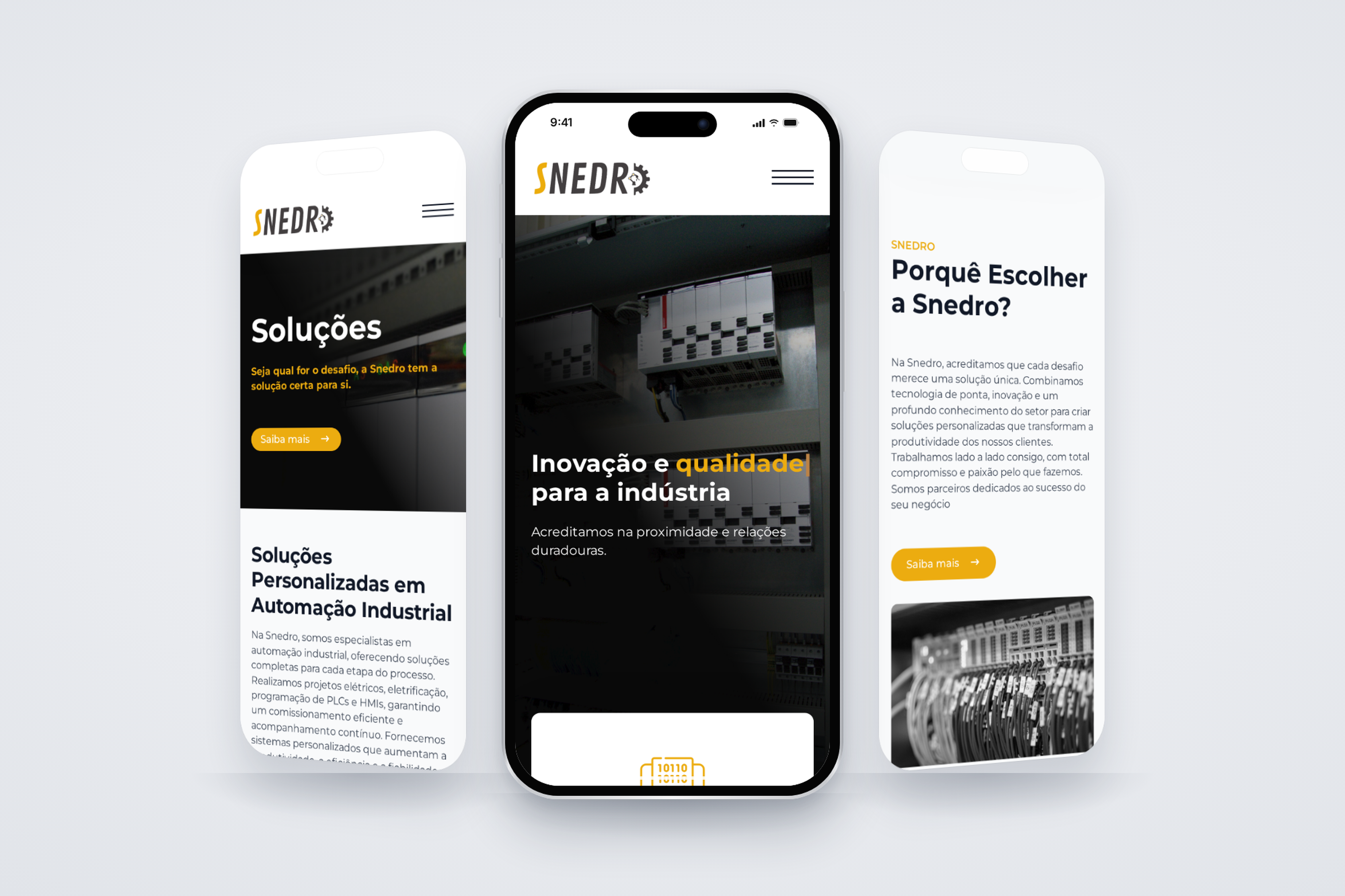 SNEDRO: site institucional e catálogo de automação industrial