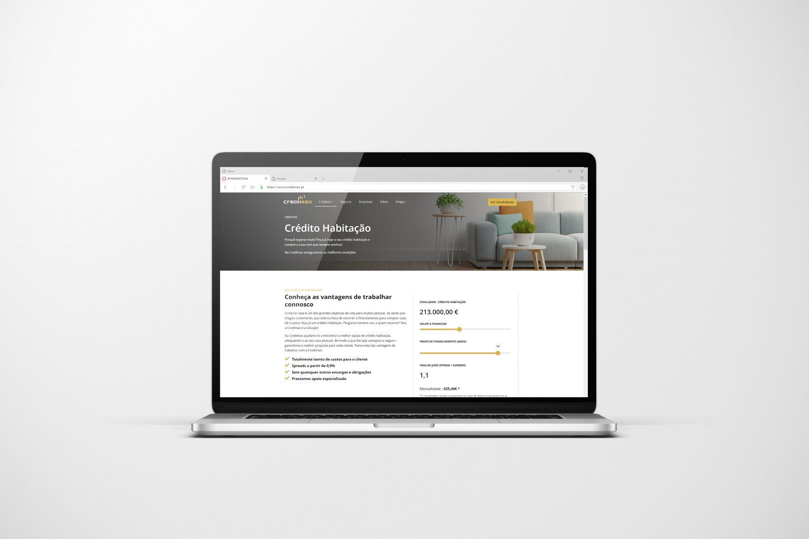 Credimax: website, calculators, in-house CRM and integrations